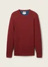 Tom Tailor Structured Crew Neck Sweater Burgundy Dark Red Melange