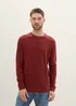 Tom Tailor Structured Crew Neck Sweater Burgundy Dark Red Melange