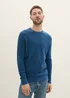 Tom Tailor Structured Crew Neck Sweater Dark Teal Melange
