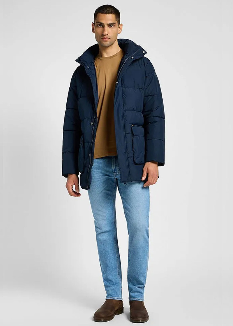 Lee Long Puffer Jacket Rivet Navy - 112355663