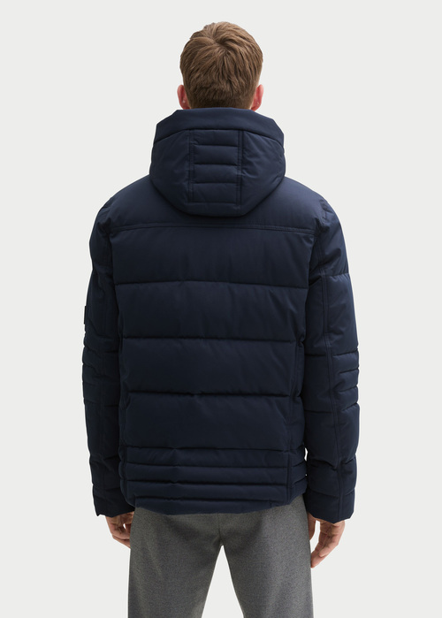 Tom Tailor Puffer Jacket With A Detachable Hood Sky Captain Blue - DUSTY-BEIGE-MELANGE