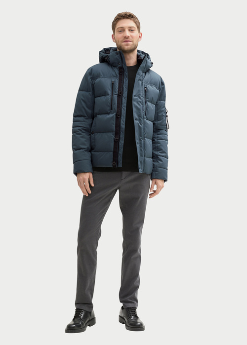 Tom Tailor Puffer Jacket With A Detachable Hood Stormy Blue