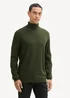 Tom Tailor Turtleneck Cashmere Sweater Rosin Green Melange