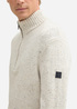 Tom Tailor Troyer Jumper With Textured Mix Offwhite Melange Multi Neps - 1044462-36943