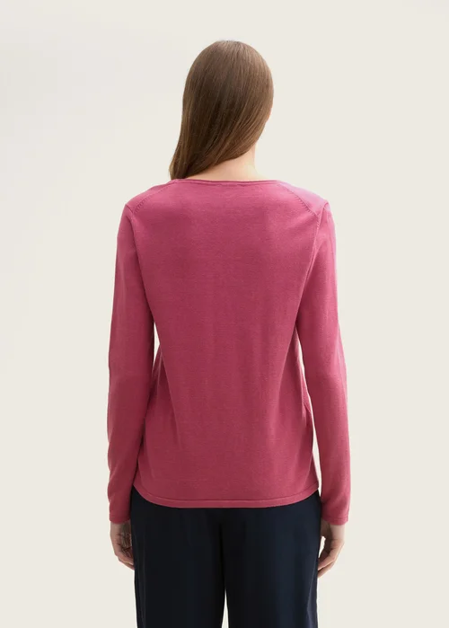 Tom Tailor Basic Round Neck Sweater Pink Velvet