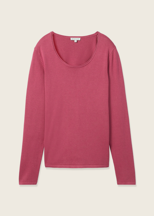 Tom Tailor Basic Round Neck Sweater Pink Velvet - 1042964-16348