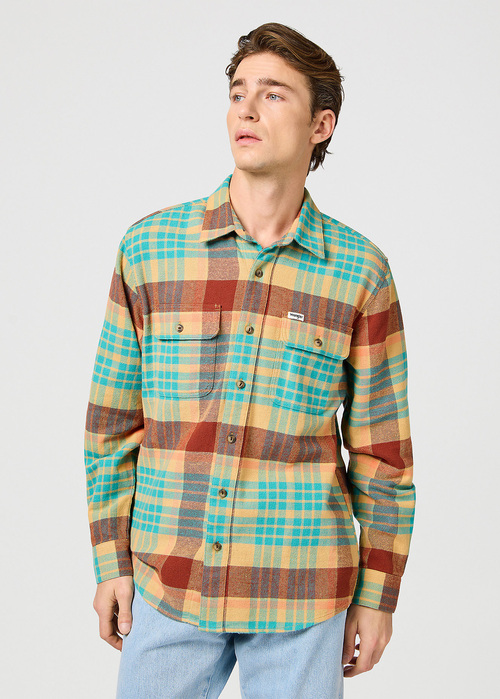 Wrangler Long Sleeve Utility Shirt Latigo Bay Check