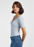 Lee Short Sleve Henley Concrete Gray - 112363830