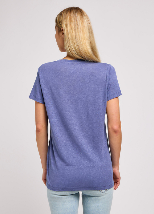 Lee V Neck Tee Surf Blue - 112350203