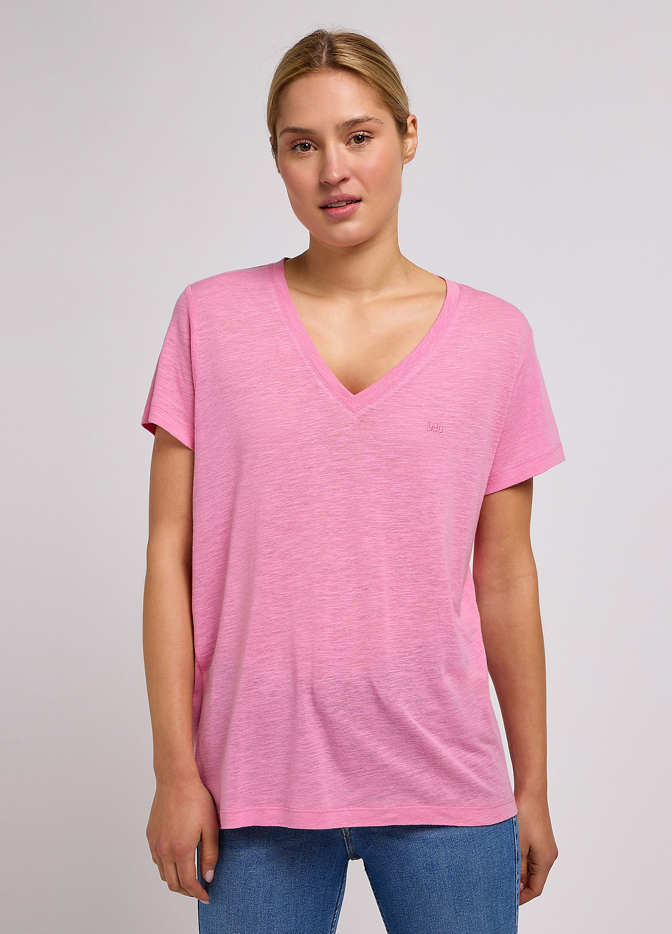 Lee V Neck Tee Sugar Lilac - 112350202