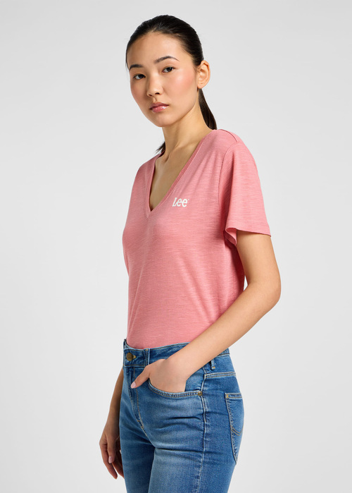 Lee V Neck Tee Cassie Pink