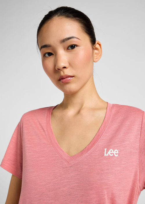 Lee V Neck Tee Cassie Pink