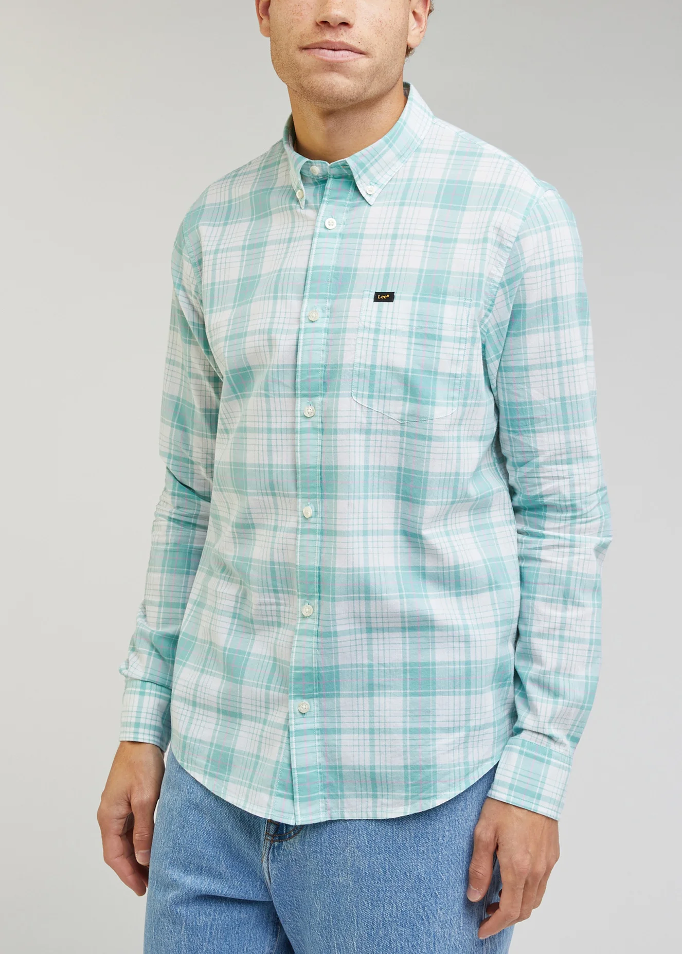 Lee Button Down Dusty Jade Check