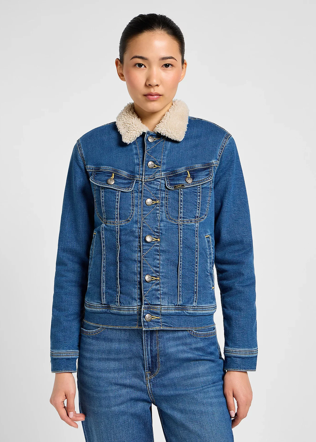 Lee Sherpa Rider Jacket Middle Of Ocean