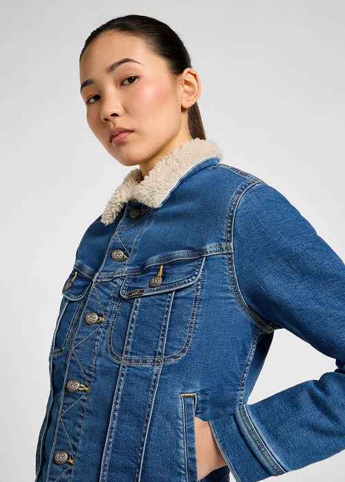 Lee Sherpa Rider Jacket Middle Of Ocean