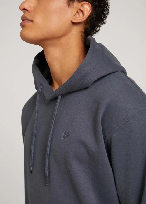 Tom Tailor Hoody With Embro Blueish Grey