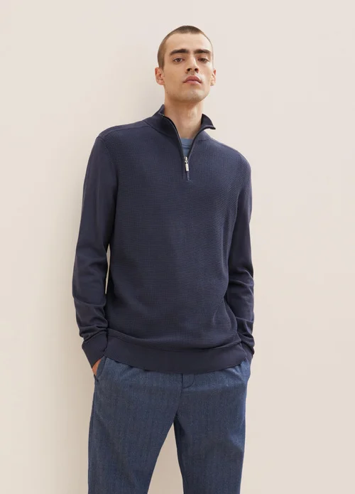 Tom Tailor Half Zip Blue Grey