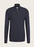 Tom Tailor Half Zip Blue Grey