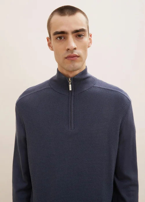 Tom Tailor Half Zip Blue Grey