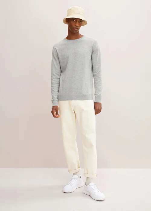 Tom Tailor Simple Knitted Jumper Light Soft Grey Melange