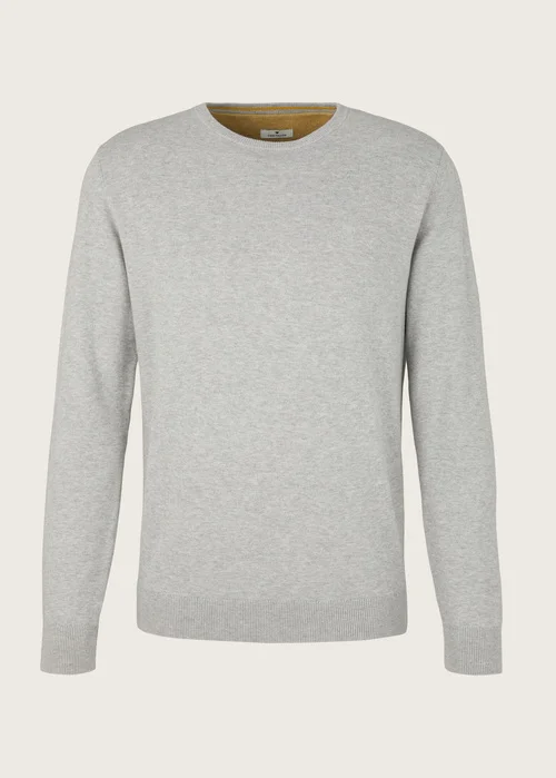 Tom Tailor Simple Knitted Jumper Light Soft Grey Melange