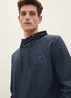 Tom Tailor T Shirt With A Snood Navy Beige Inject Stripe