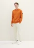 Tom Tailor Knitted Sweater With A Round Neckline Tomato Cream Orange Melange