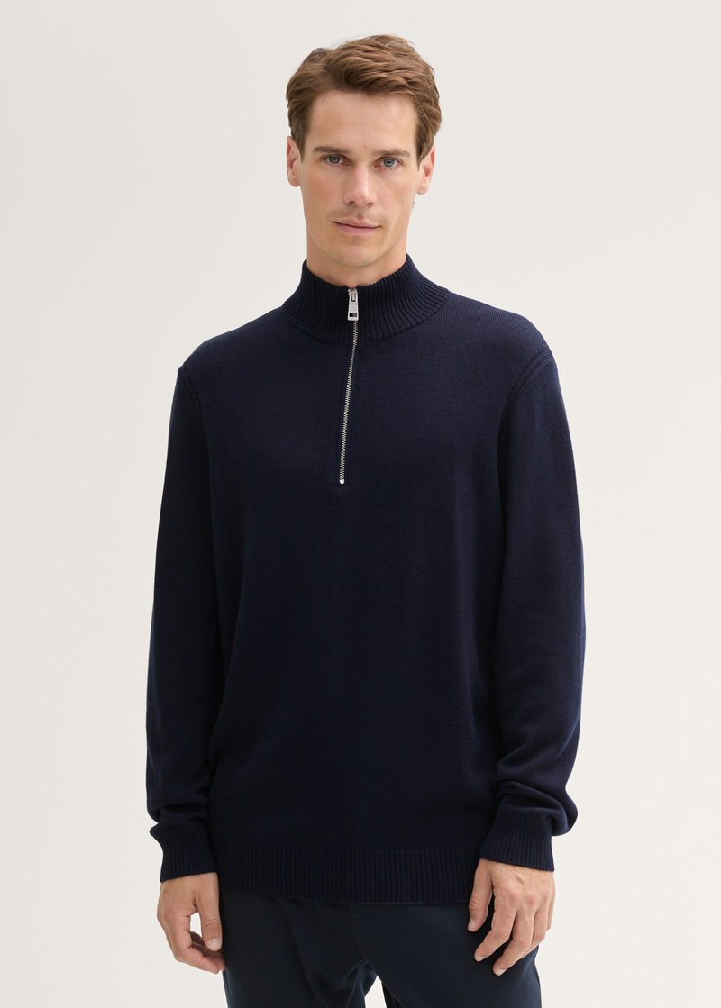 Tom Tailor Half Zip Sweater Sky Captain Blue - 1043249-10668