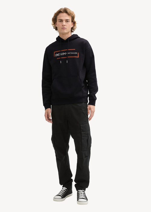 Tom Tailor Hoodie With A Print Old Black - 1043298-10618