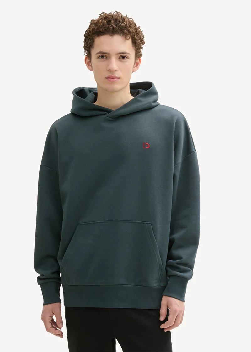 Tom Tailor Oversized Hoodie With Embroidery Dark Gable Green