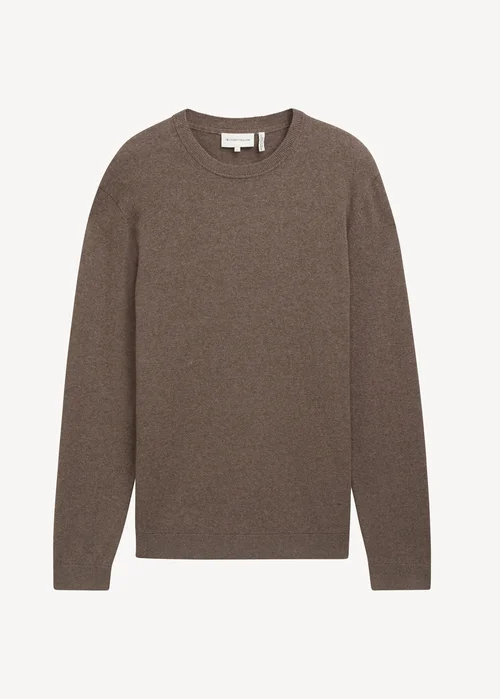 Tom Tailor Knit Sweater In Recycled Cashmere Wood Brown Melange