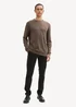 Tom Tailor Knit Sweater In Recycled Cashmere Wood Brown Melange