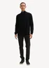 Tom Tailor Troyer Knit Sweater In Recycled Cashmere Black