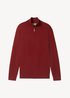 Tom Tailor Troyer Knit Sweater In Recycled Cashmere Burgundy Dark Red Melange - 1043268-35676