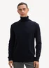 Tom Tailor Turtleneck Cashmere Sweater Knitted Navy Melange