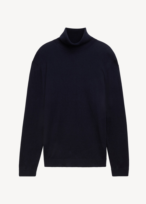 Tom Tailor Turtleneck Cashmere Sweater Knitted Navy Melange - 1043267-13160