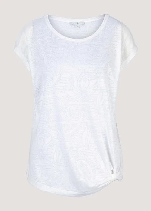 Tom Tailor T Shirt Burn Out Knot Offwhite Paisley Design