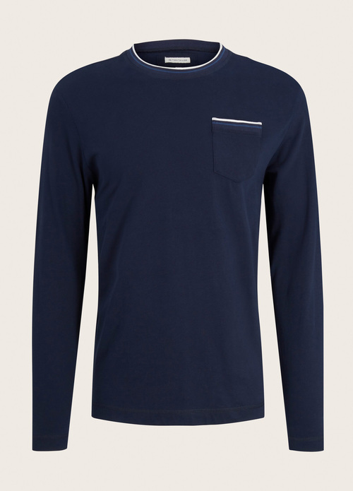 Tom Tailor Long Sleeve One Pocket Sweatshirt Sky Captain - 1034400-10668