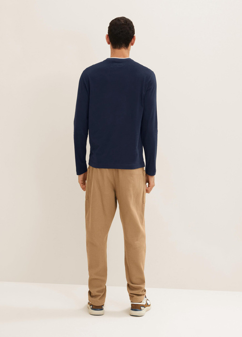 Tom Tailor Long Sleeve One Pocket Sweatshirt Sky Captain - 1034400-10668