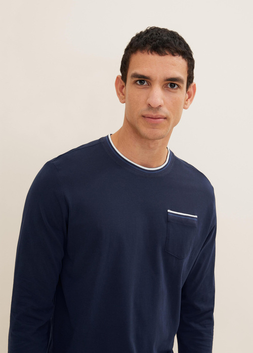 Tom Tailor Long Sleeve One Pocket Sweatshirt Sky Captain - 1034400-10668