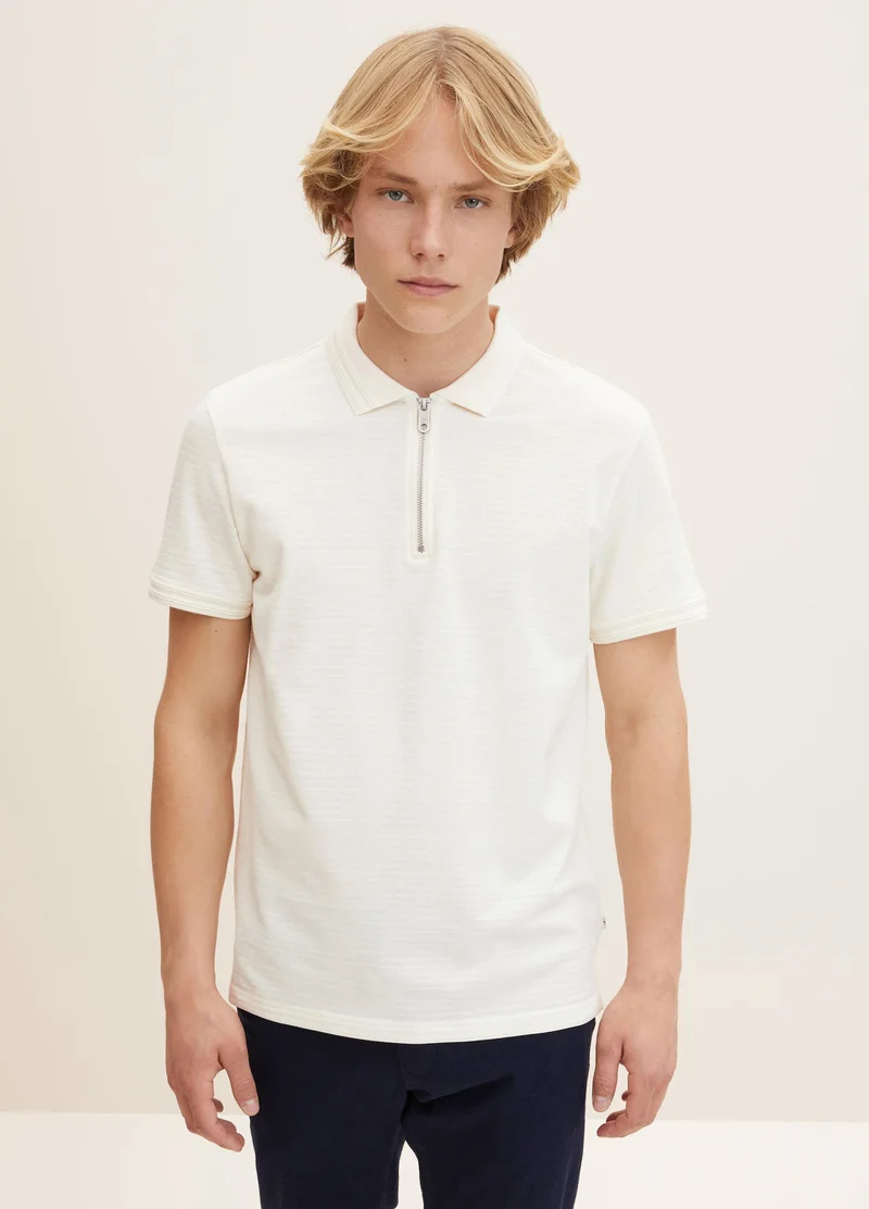 Tom Tailo Halfzip Polo Shirt Vanila