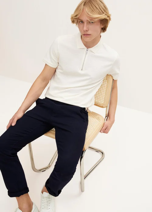 Tom Tailo Halfzip Polo Shirt Vanila