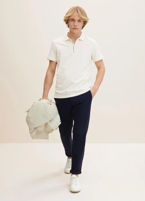 Tom Tailo Halfzip Polo Shirt Vanila
