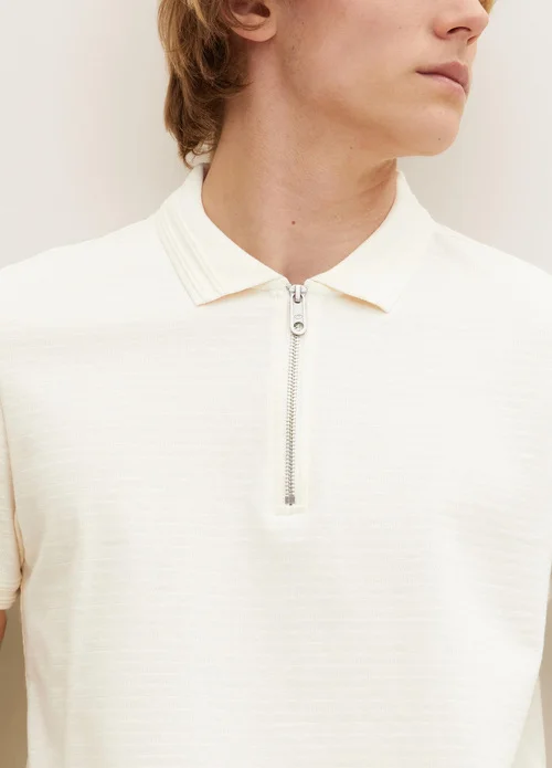 Tom Tailo Halfzip Polo Shirt Vanila