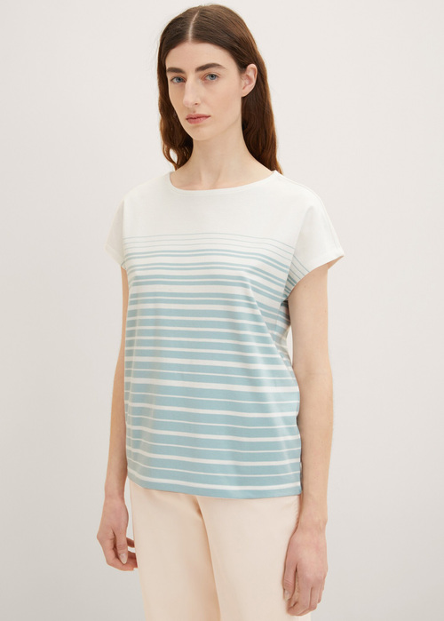 Tom Tailor Tshirt Blue Gradient Stripe - 1035480-31328