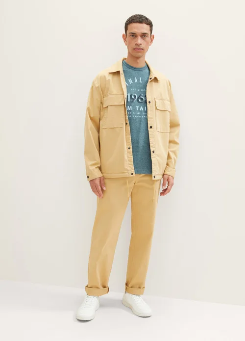 Tom Tailor T Shirt With A Print Navy Blue Stone Fine Stripe