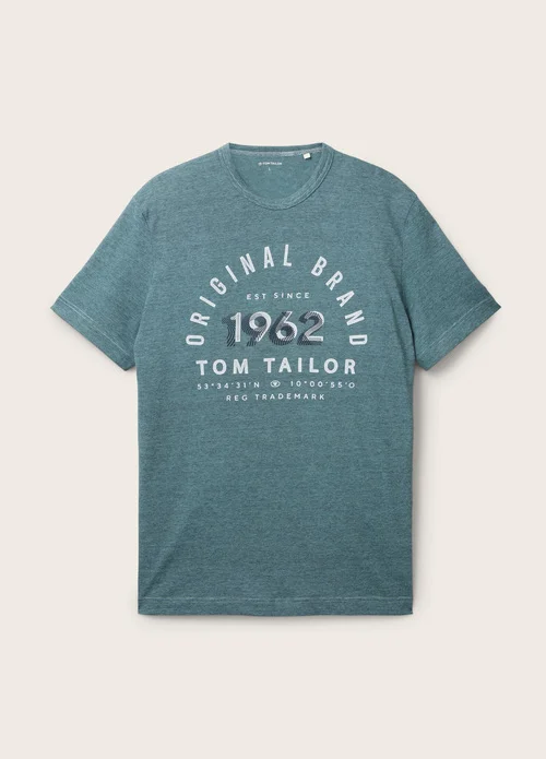 Tom Tailor T Shirt With A Print Navy Blue Stone Fine Stripe