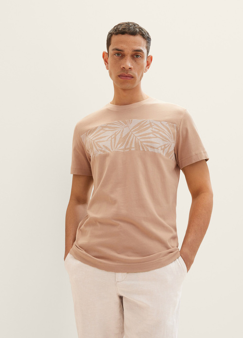 Tom Tailor T Shirt With Lettering Desert Fawn - 1036426-24048