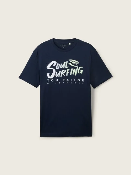 Tom Tailor Soul Surfing T Shirt Sky Captain Blue
