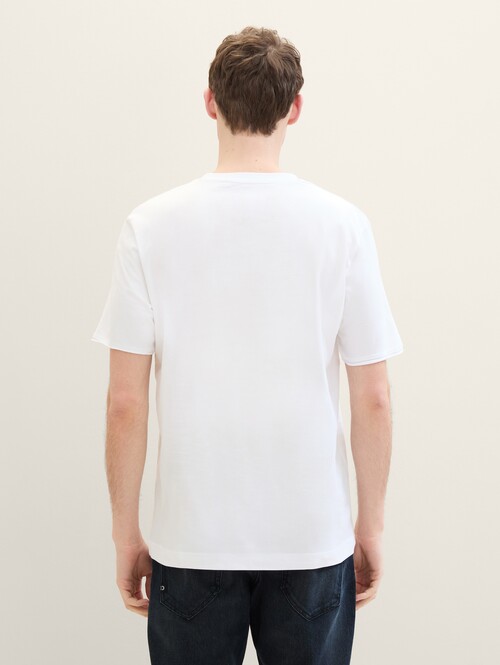 Tom Tailor Logo Text Tee White - 1041798-20000